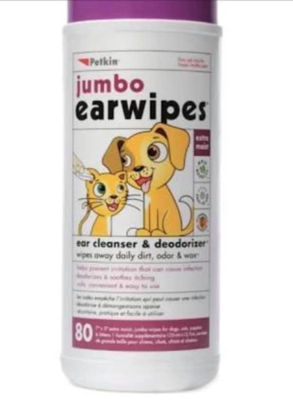 Petkin jumbo ear wipes