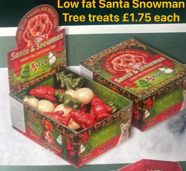 Low fat Santa, snowman and tree treats