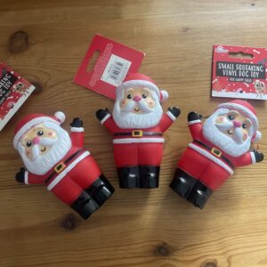 Small squeaking Christmas characters vinyl dog toy - Santa
