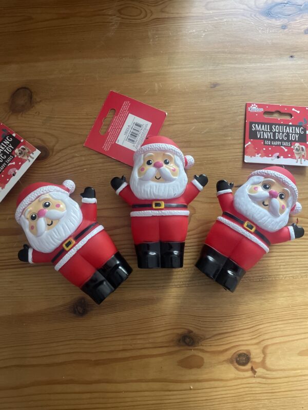 Small squeaking Christmas characters vinyl dog toy - Santa