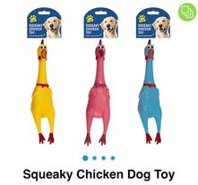 Squeaky chicken dog toy
