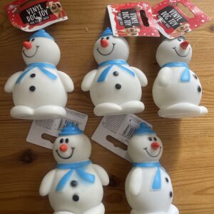 Christmas vinyl dog toy with squeaker - snowman