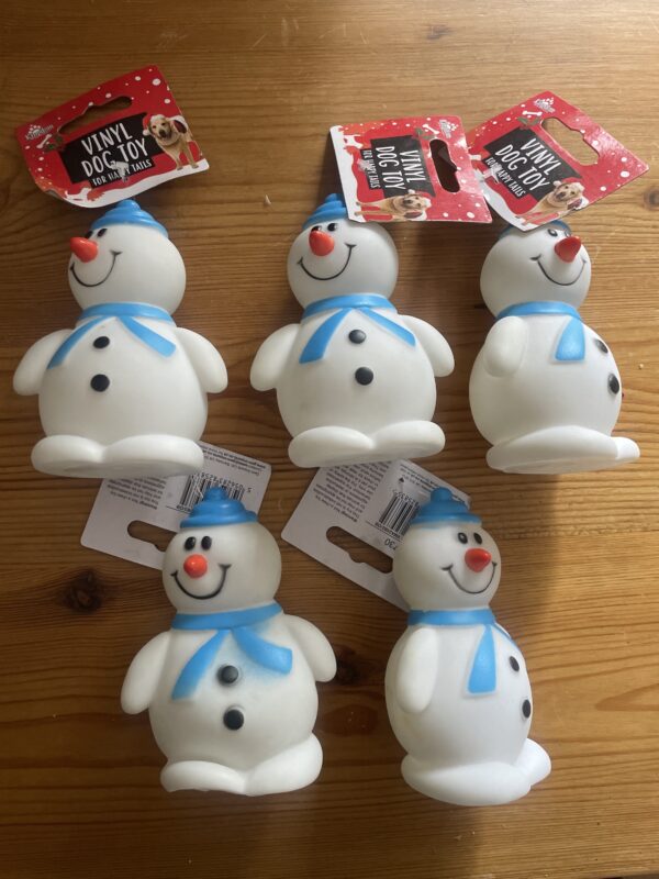 Christmas vinyl dog toy with squeaker - snowman