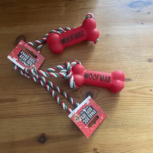 Christmas dog rope toy red