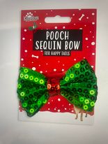 Pooch sequin bow tie