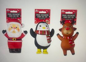 Small squeaking Christmas characters vinyl dog toy