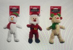 Squeaking Christmas character dog toy (santa , snowman and reindeer)