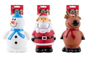 Christmas vinyl dog toy with squeaker