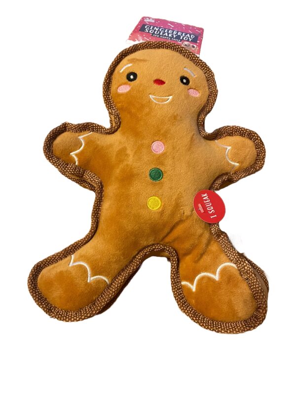 Christmas Pet Gingerbread Squeaky Toy