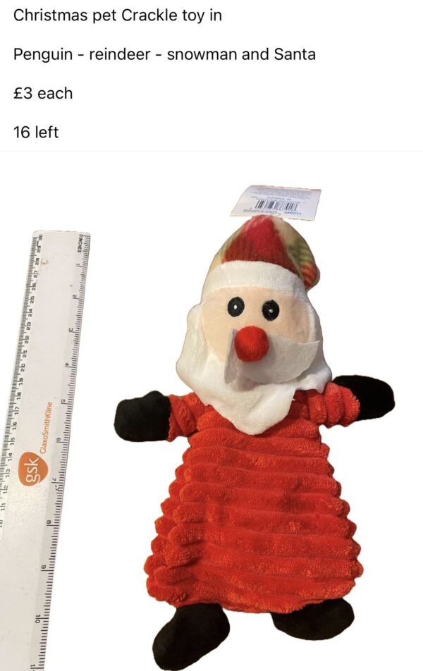 Christmas Pet Crackle Toy (see picture for options) - Image 2