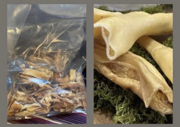 Dried lamb skin pieces 50g
