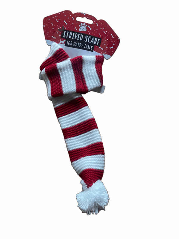Christmas pet stripe scarf