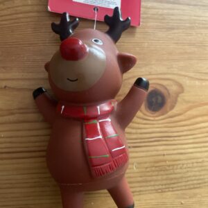 Small squeaking Christmas characters vinyl dog toy - reindeer
