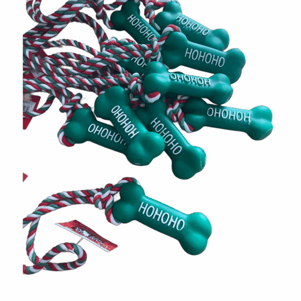 Christmas Dog rope toy - green